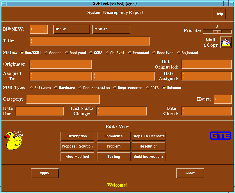 Main Screen Shot of the Motif SDRTool